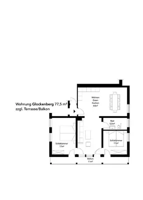 Grundriss der Unterkunft Ferienhaus Wolke 7