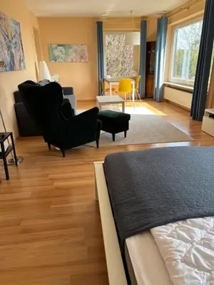 Ein Bett oder Betten in einem Zimmer der Unterkunft Talblick Braunlage 1 Zimmer Wohnung