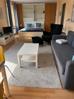 Ein Sitzbereich in der Unterkunft Talblick Braunlage 1 Zimmer Wohnung