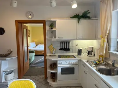 Küche/Küchenzeile in der Unterkunft Ferienwohnung KaLü 1