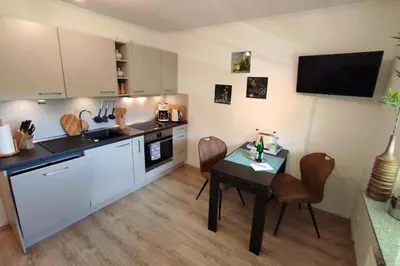 Küche/Küchenzeile in der Unterkunft Ferienwohnung KaLü 3a