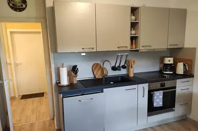 Küche/Küchenzeile in der Unterkunft Ferienwohnung KaLü 3a