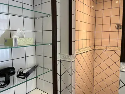Ein Badezimmer in der Unterkunft Ferienwohnung Waldhexe in der Villa Brockenhexe