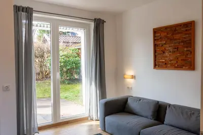 Ein Sitzbereich in der Unterkunft Ferienhaus BergZeit mit Garten, Grill, Terrasse, maximal 20 Personen