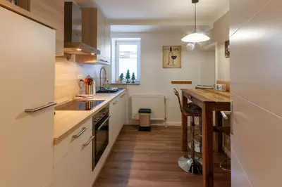 Küche/Küchenzeile in der Unterkunft Ferienwohnung Mondschein in der Villa Harzer Flair