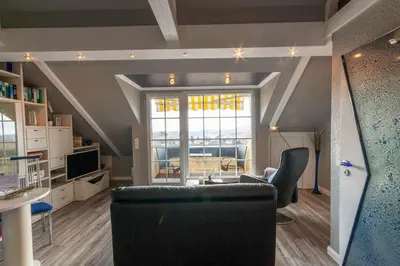 TV/Unterhaltungsangebot in der Unterkunft Ferienwohnung Kühl 3 mit Balkon, Sauna und Fitnessraum