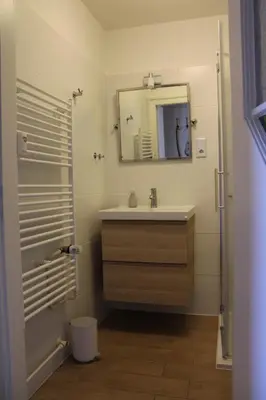 Ein Badezimmer in der Unterkunft Ferienwohnung im Alten Peter
