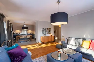 Ein Sitzbereich in der Unterkunft Ferienwohnung Kuschelhexe mit großer Terrasse