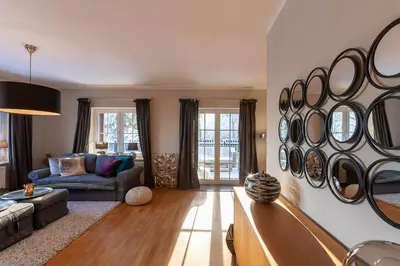 Ein Sitzbereich in der Unterkunft Ferienwohnung Kuschelhexe mit großer Terrasse