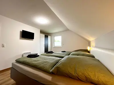 TV/Unterhaltungsangebot in der Unterkunft Ferienhaus Hexenpfad Bettw Handtücher inklusive
