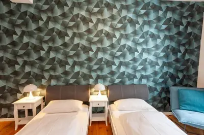Ein Bett oder Betten in einem Zimmer der Unterkunft Ferienwohnung Herzog 1 mit Terrasse