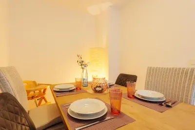 Ein Sitzbereich in der Unterkunft Ferienwohnung Adele