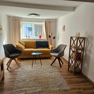 Ein Sitzbereich in der Unterkunft Alte Wäscherei