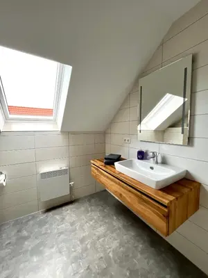Ein Badezimmer in der Unterkunft Doppelferienhäuser Harzlicht und Hexenpfad
