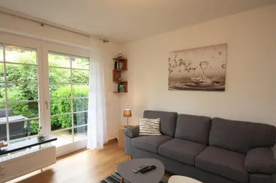 Ein Sitzbereich in der Unterkunft Ferienwohnung Wurmbergzeit mit Terrasse