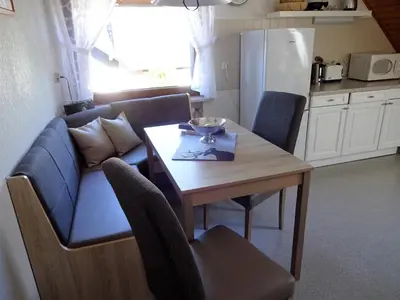 Küche/Küchenzeile in der Unterkunft Ferienwohnung Schneemann