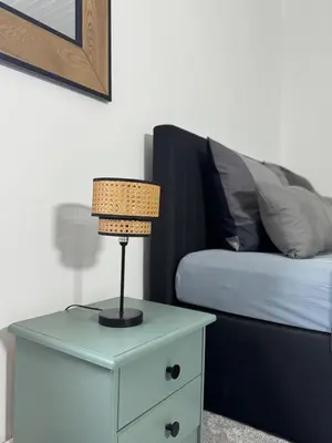 Ein Bett oder Betten in einem Zimmer der Unterkunft Ferienwohnung Grüne Auszeit Braunlage
