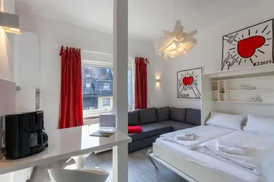 Ein Bett oder Betten in einem Zimmer der Unterkunft Schützenchalet Junior Suite mit Sauna und Grill