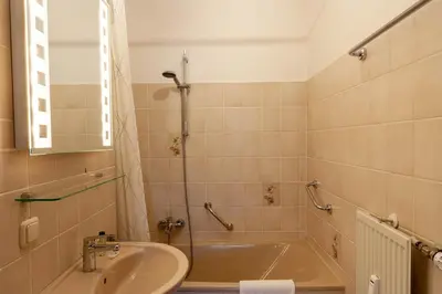 Ein Badezimmer in der Unterkunft Ferienwohnung Harzer Glück mit Balkon und Sauna