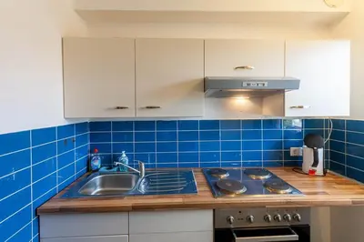 Küche/Küchenzeile in der Unterkunft Ferienwohnung Auf dem Hügel mit Balkon