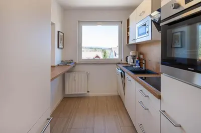 Küche/Küchenzeile in der Unterkunft Ferienwohnung Köller mit Balkon