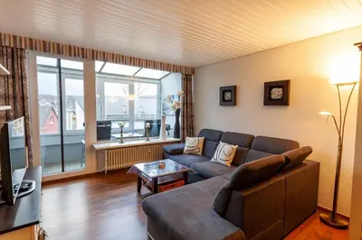 Ein Sitzbereich in der Unterkunft Ferienwohnung Kruse