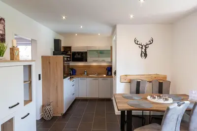 Küche/Küchenzeile in der Unterkunft Ferienwohnung Kleines Bergchalet