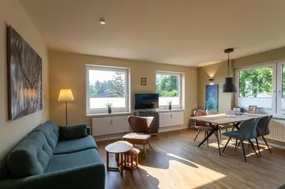 TV/Unterhaltungsangebot in der Unterkunft Ferienwohnung Lichtblick mit Balkon und Garage