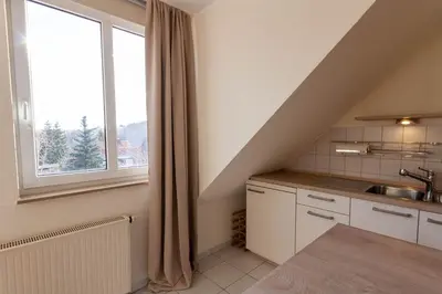 Küche/Küchenzeile in der Unterkunft Ferienwohnung Bergwiesenblick mit Balkon