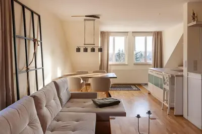 Ein Sitzbereich in der Unterkunft Ferienwohnung Bergwiesenblick mit Balkon