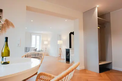 Ein Sitzbereich in der Unterkunft Ilsehof Apartment Ruth