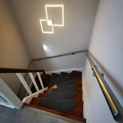 Ein Bett oder Betten in einem Zimmer der Unterkunft Ferienhaus Alpakahof Goslar