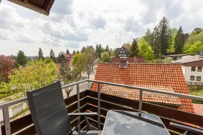 Ein Balkon oder eine Terrasse in der Unterkunft Ferienwohnung Kleine Fichte mit Balkon