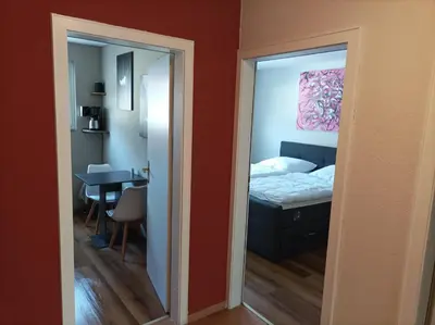Ein Bett oder Betten in einem Zimmer der Unterkunft Blankenburgerstr 8b FeWo Batian am Waldesrand