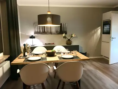 Küche/Küchenzeile in der Unterkunft CHALET ANTON Braunlage Design Apartment