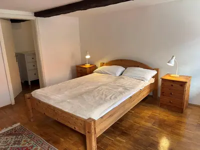 Ein Bett oder Betten in einem Zimmer der Unterkunft Maisonette im Fachwerkhaus