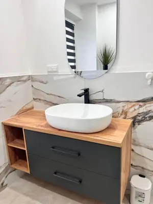 Ein Badezimmer in der Unterkunft FeWo Aue
