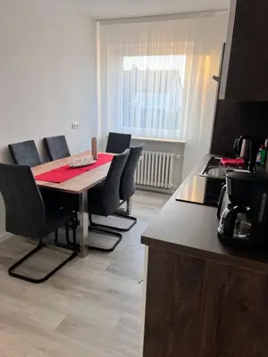 Ein Sitzbereich in der Unterkunft FeWo Aue