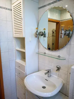 Ein Badezimmer in der Unterkunft Hexenstube Morgana ,WLAN, tolles Bad, Garage, toller Balkon