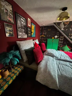 Ein Bett oder Betten in einem Zimmer der Unterkunft Hütte31