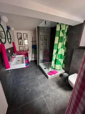 Ein Badezimmer in der Unterkunft Hütte31