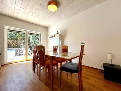 Ein Sitzbereich in der Unterkunft Ferienhaus Harzseele