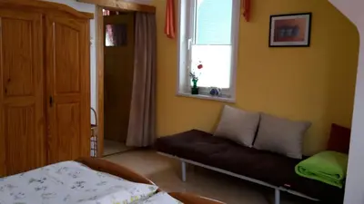 Ein Sitzbereich in der Unterkunft Ferienwohnung Rathke