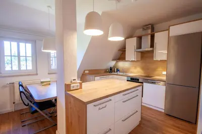 Küche/Küchenzeile in der Unterkunft Ferienwohnung Hexenloft