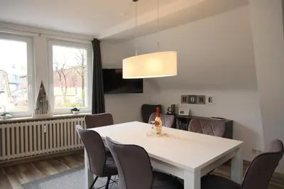 Ein Sitzbereich in der Unterkunft Ferienwohnung Hexenbaude