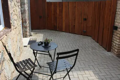 Ein Patio oder anderer Außenbereich in der Unterkunft Schroedters Fewo