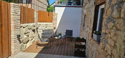 Ein Balkon oder eine Terrasse in der Unterkunft Schroedters Fewo