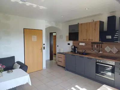 Küche/Küchenzeile in der Unterkunft Haus Nietmann Kleine gemütliche Ferienwohnung mit modernen Akzenten