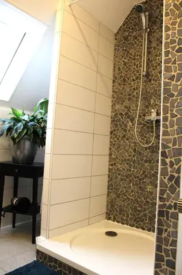 Ein Badezimmer in der Unterkunft WaldFried - zentral gelegen, Kamin, WLAN, TV
