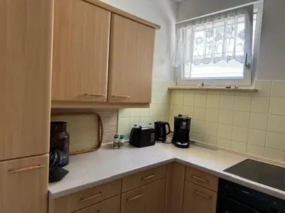 Küche/Küchenzeile in der Unterkunft Terrassenappartment im Harz